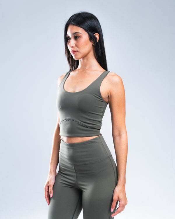 Olive Tank Top + Leggings set